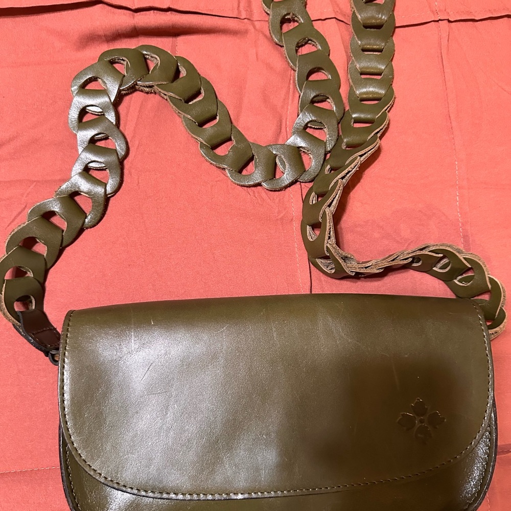 Patricia Nash Olive Leather Crossbody Bag